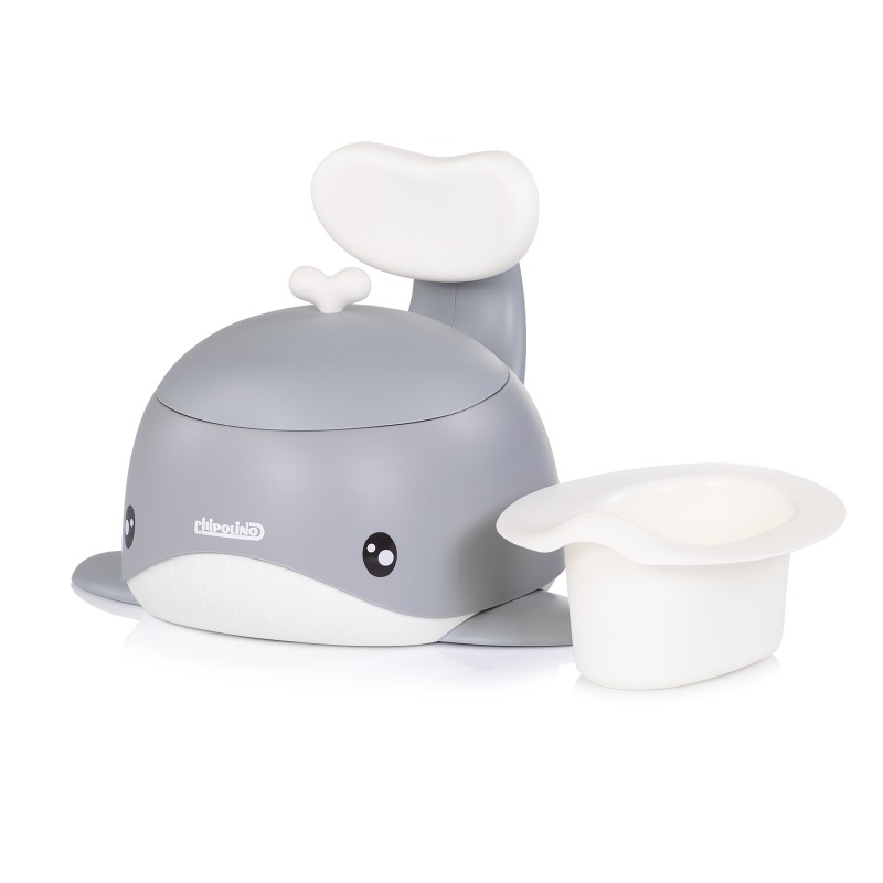 Baby potty with lid and backrest Baby Whale grey