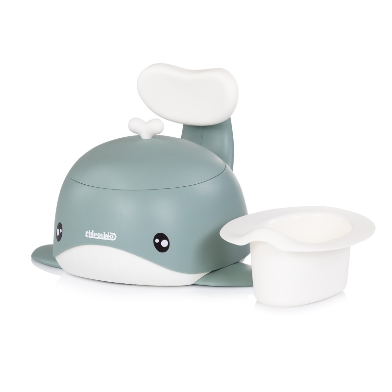 Baby potty with lid and backrest Baby Whale green