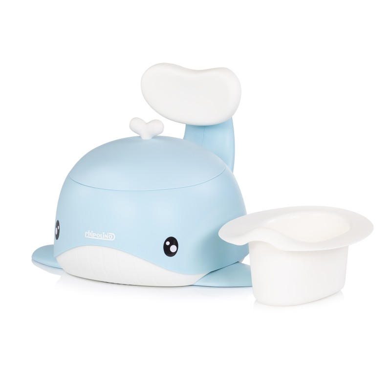 Baby potty with lid and backrest Baby Whale blue