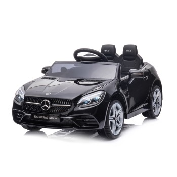 Battery operated car Mercedes Benz SLC300 LUX  black,EVA wheels, leather seat