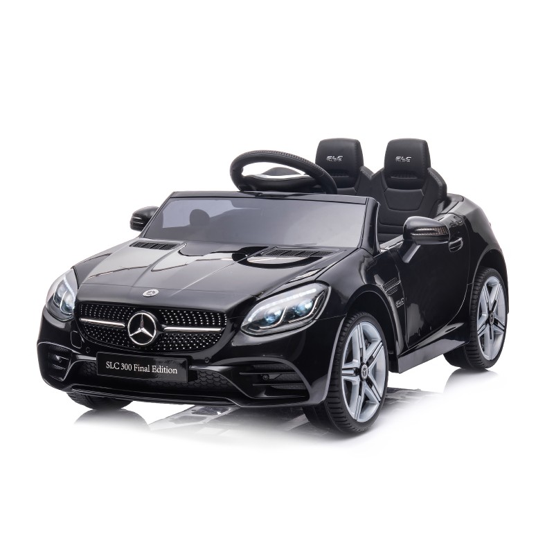 Battery operated car Mercedes Benz SLC300 LUX  black,EVA wheels, leather seat