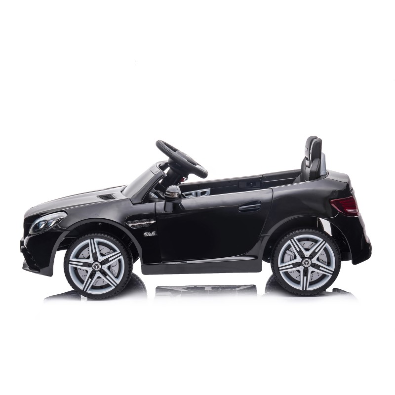 Battery operated car Mercedes Benz SLC300 LUX  black,EVA wheels, leather seat