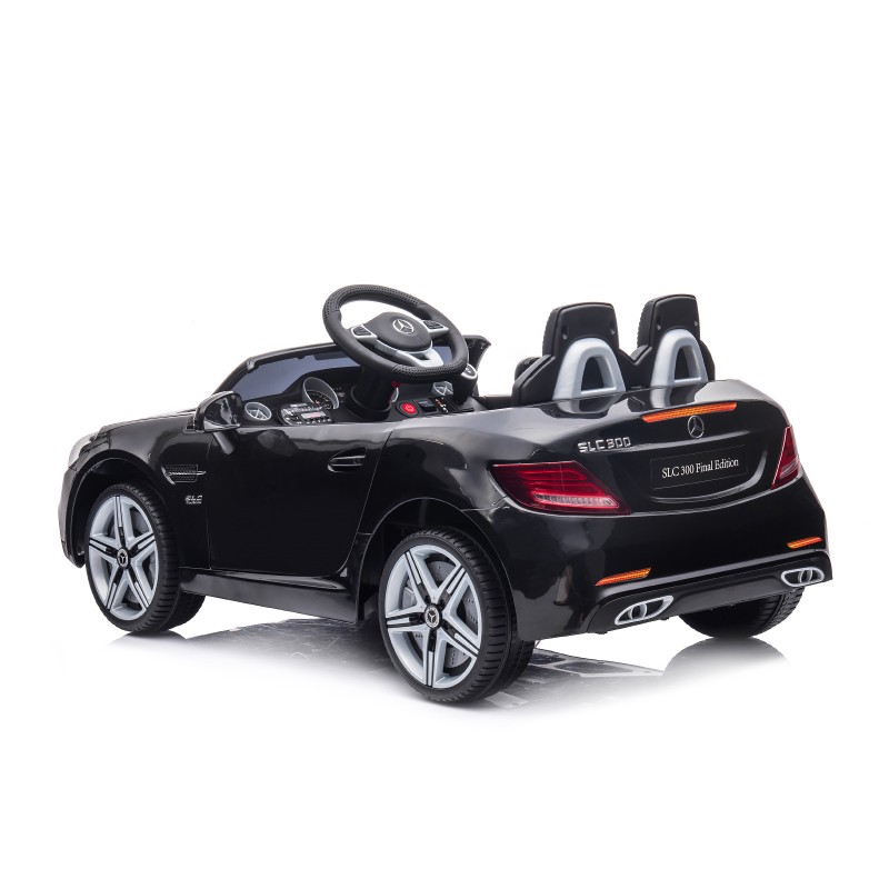 Battery operated car Mercedes Benz SLC300 LUX  black,EVA wheels, leather seat