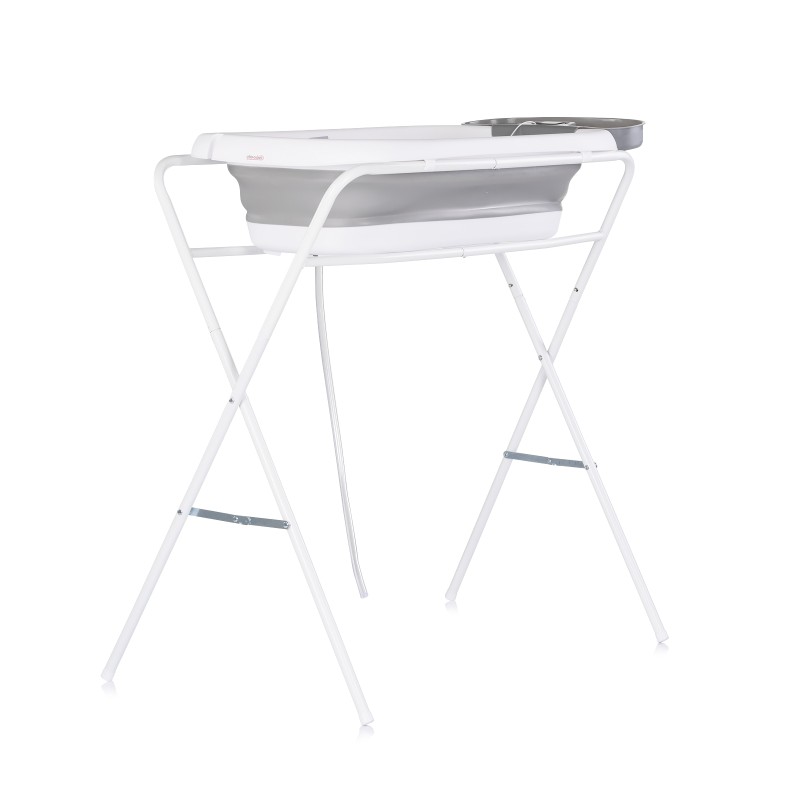 Bath tub with stand and tray with thermometer SLIM - grey