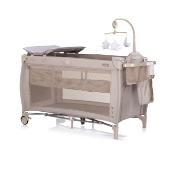 Foldable travel cot with changing pad Bella latte