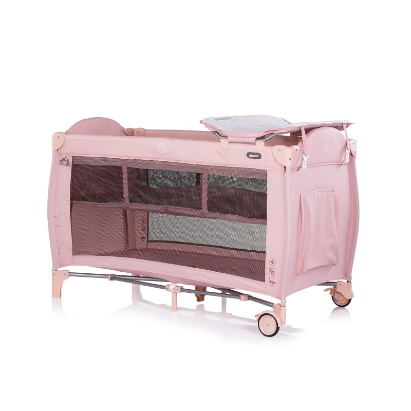 Foldable travel cot with changing pad Bella pink powder