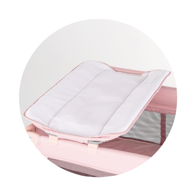 Foldable travel cot with changing pad Bella pink powder