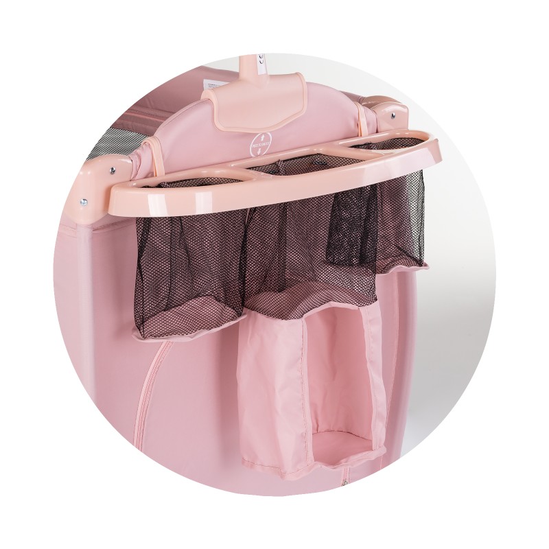Foldable travel cot with changing pad Bella pink powder