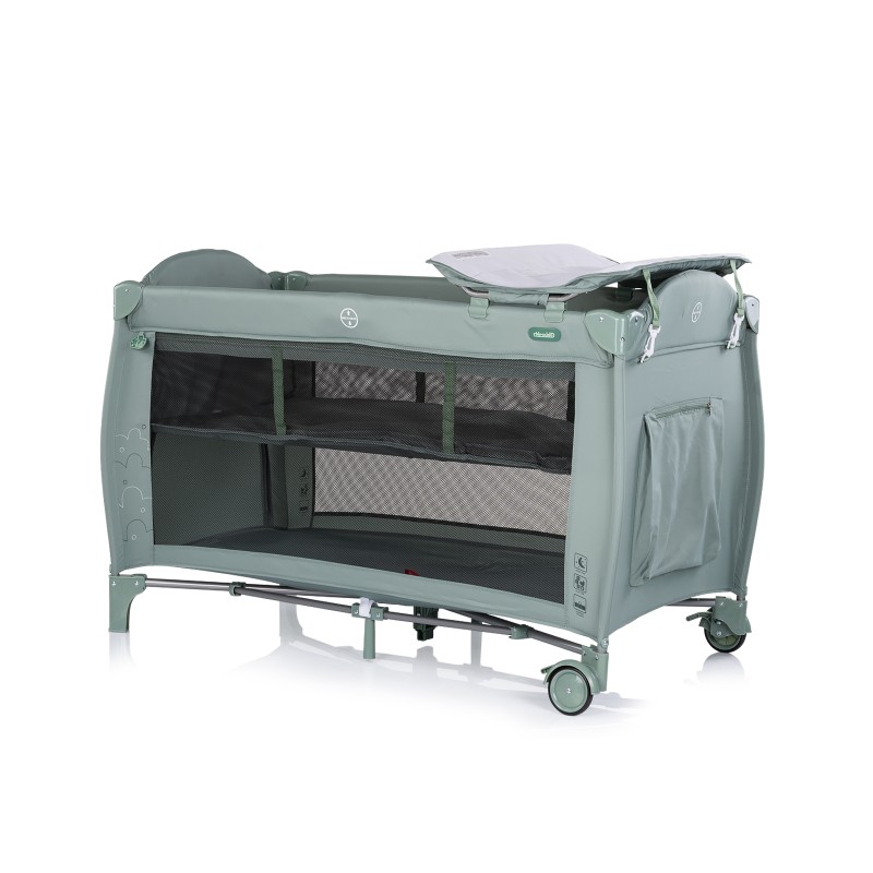 Foldable travel cot with changing pad Bella matcha
