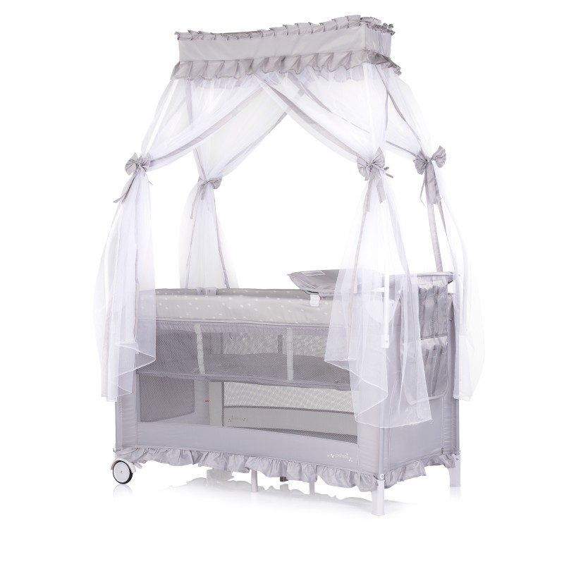 Foldable travel cot with mosquito net Palace platinum