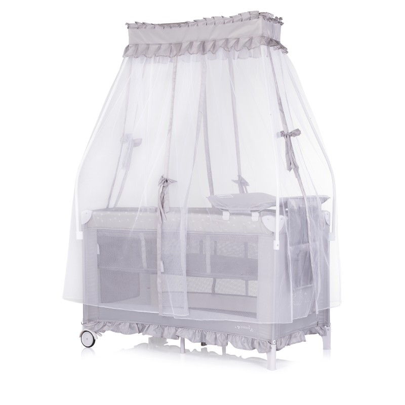 Foldable travel cot with mosquito net Palace platinum