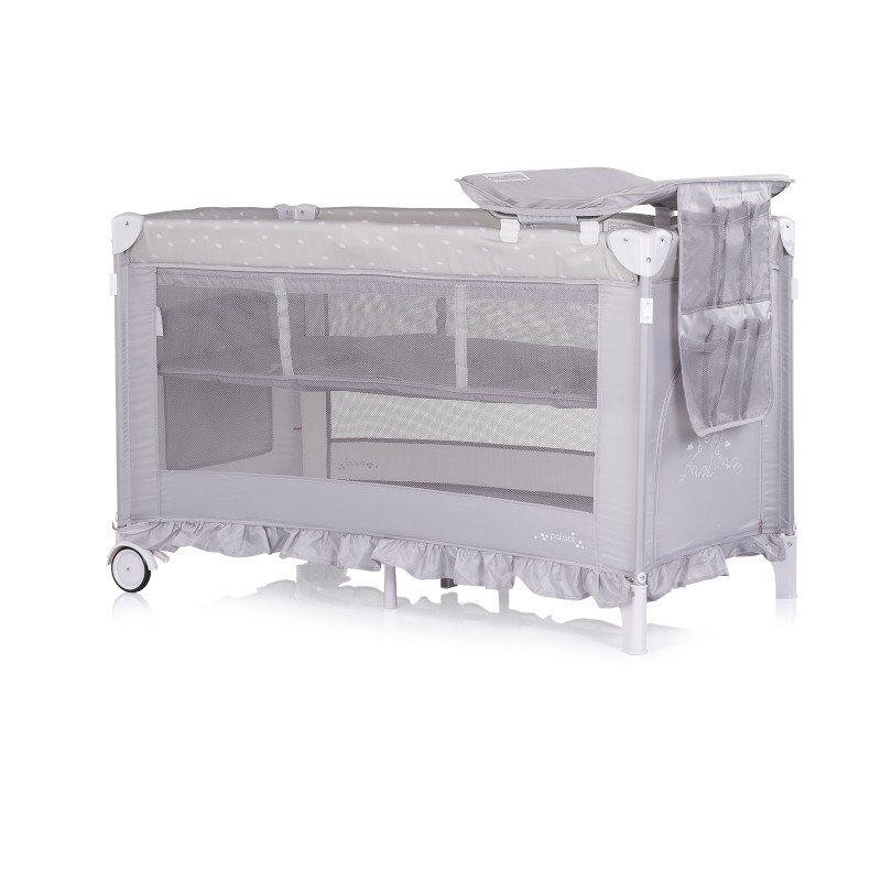 Foldable travel cot with mosquito net Palace platinum
