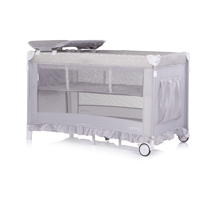 Foldable travel cot with mosquito net Palace platinum