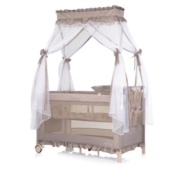Foldable travel cot with mosquito net Palace latte