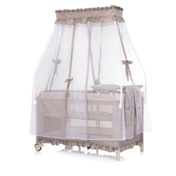 Foldable travel cot with mosquito net Palace latte