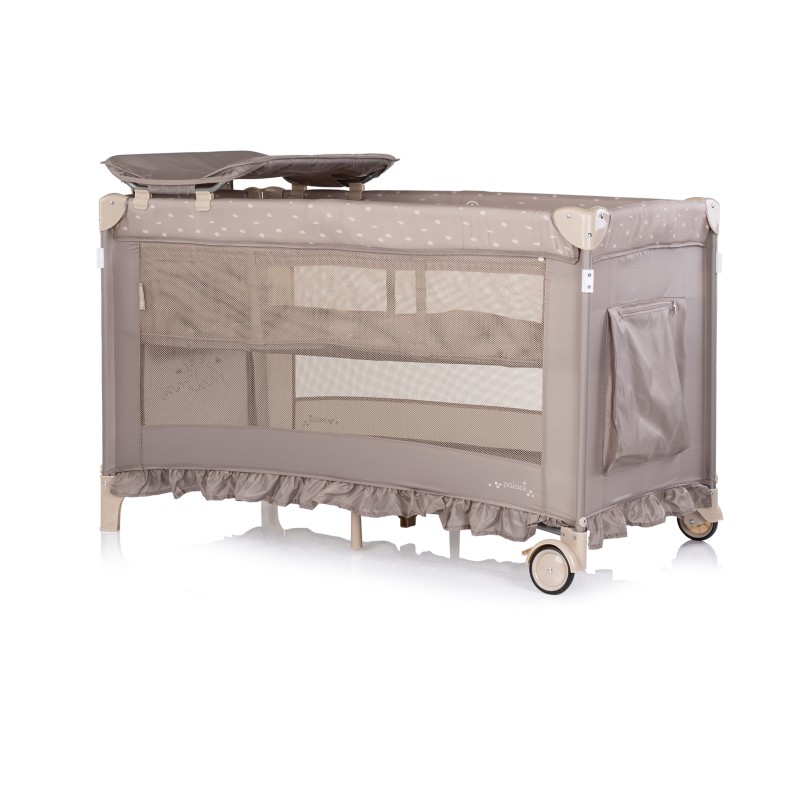Foldable travel cot with mosquito net Palace latte
