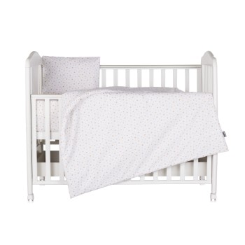 Beding set 5 pc. /Sheet, pillow case, pillow, duvet and duvet cover /beige stars