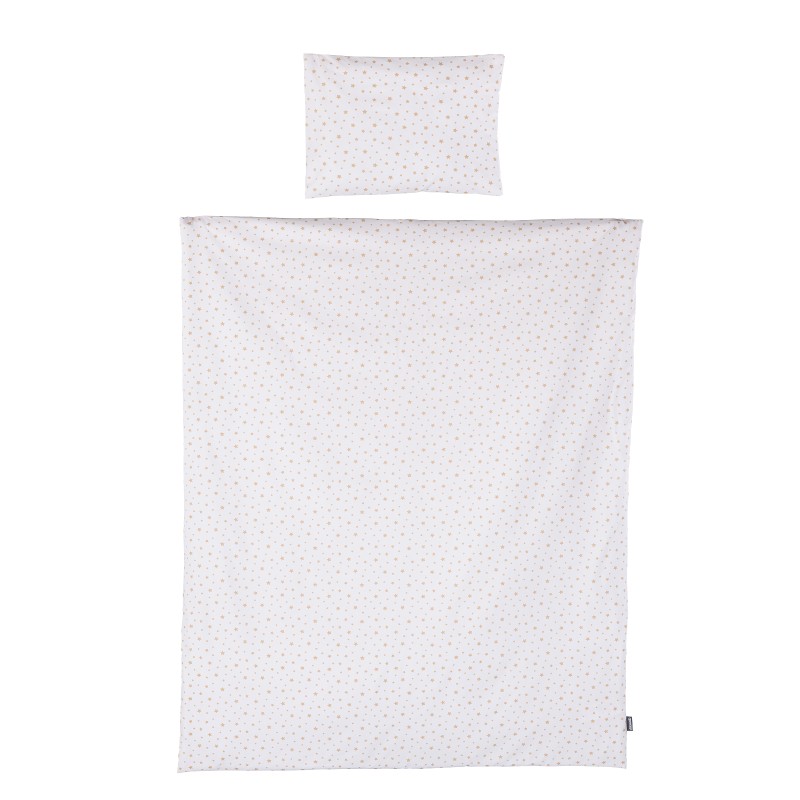 Beding set 5 pc. /Sheet, pillow case, pillow, duvet and duvet cover /beige stars