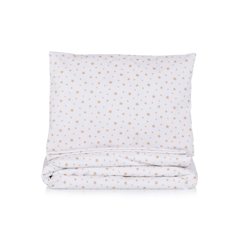 Beding set 5 pc. /Sheet, pillow case, pillow, duvet and duvet cover /beige stars