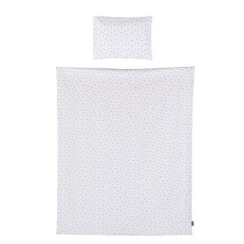 Beding set 5 pc. /Sheet, pillow case, pillow, duvet and duvet cover / grey stars