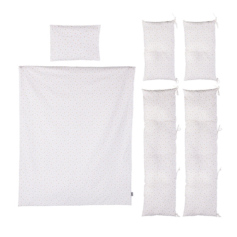 9-piece bedding set with duvet cover 70/140 beige stars