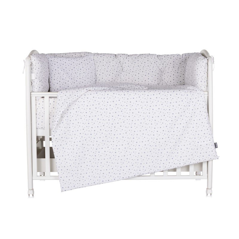 9-piece bedding set with duvet cover 70/140 grey stars