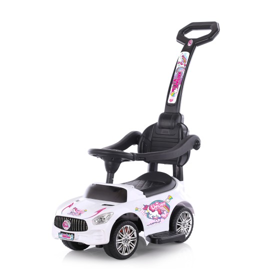 Ride on car with handle Unicorn white