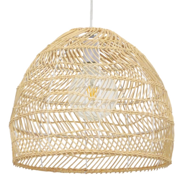 GLOBOSTAR® MALIBU 00973 Boho Κρεμαστό Φωτιστικό Οροφής με Ντουί 1 x E27 AC 220-240V IP20 - Μπεζ - Μ40 x Π40 x Υ35cm
