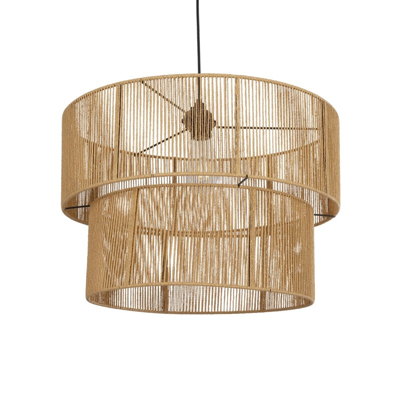 GLOBOSTAR® ROXXI 205-0020 Boho Κρεμαστό Φωτιστικό Οροφής με Ντουί 1 x E27 AC 220-240V IP20 - Μπεζ - M50 x Π50 x Υ36cm