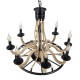 GLOBOSTAR® PENNSYLVANIA 00542 Vintage Κρεμαστό Φωτιστικό Οροφής με Ντουί 8 x E14 AC 220-240V IP20 - Μαύρο & Μπεζ - Μ64 x Π64 x Υ63cm