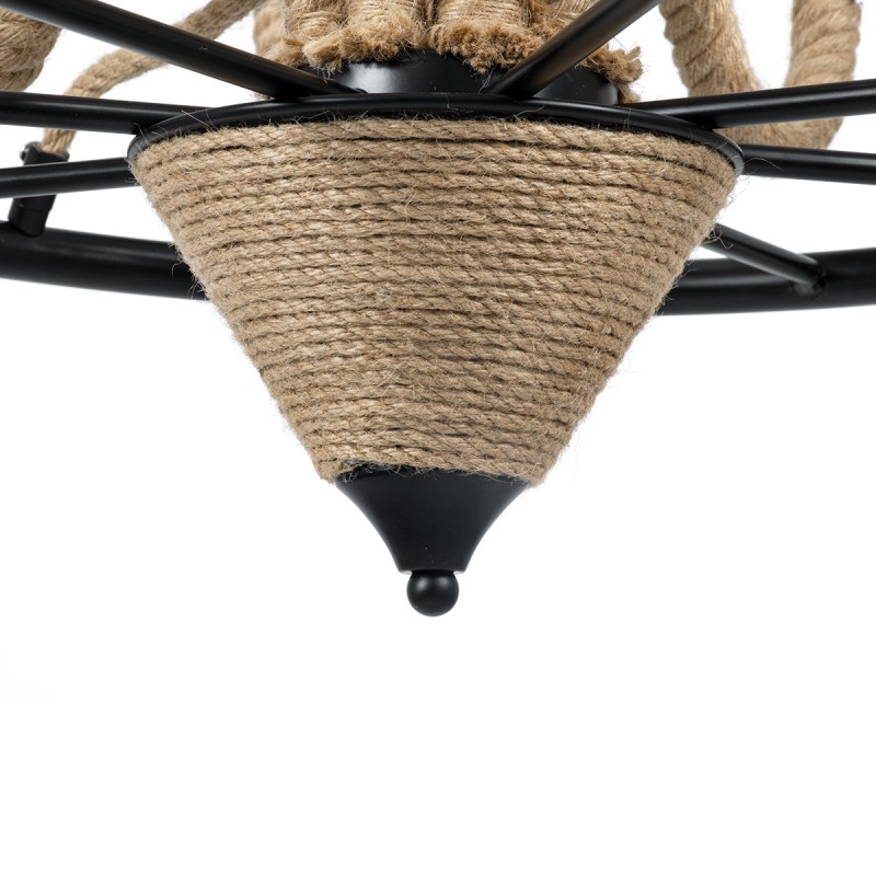 GLOBOSTAR® PENNSYLVANIA 00542 Vintage Κρεμαστό Φωτιστικό Οροφής με Ντουί 8 x E14 AC 220-240V IP20 - Μαύρο & Μπεζ - Μ64 x Π64 x Υ63cm