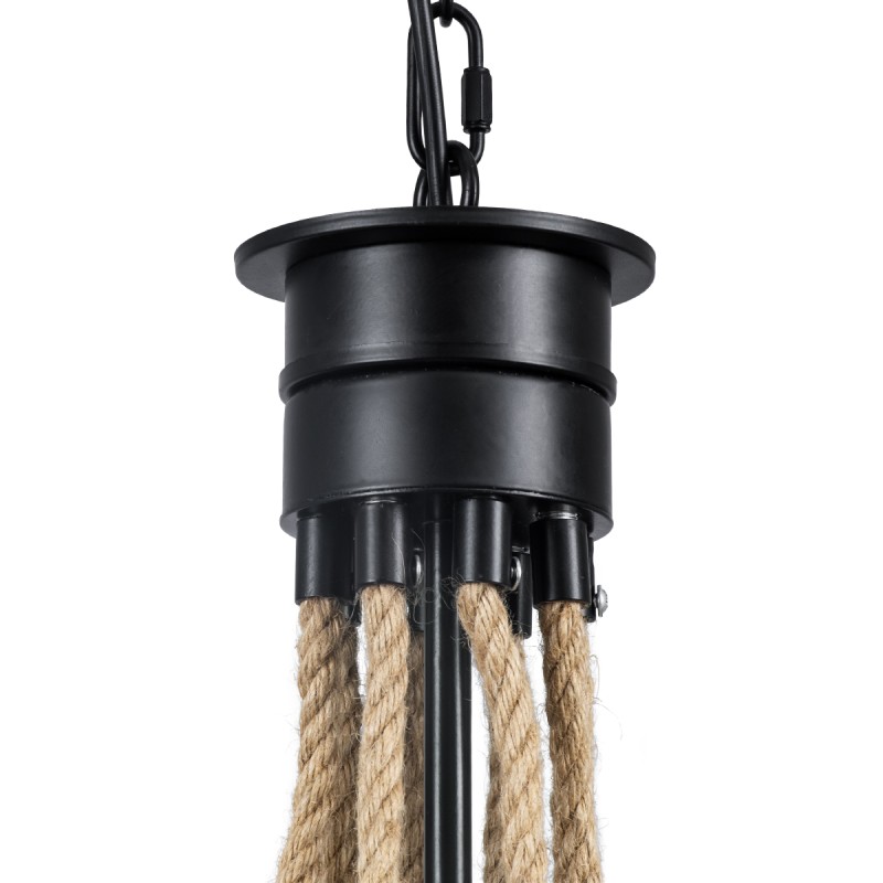 GLOBOSTAR® PENNSYLVANIA 00542 Vintage Κρεμαστό Φωτιστικό Οροφής με Ντουί 8 x E14 AC 220-240V IP20 - Μαύρο & Μπεζ - Μ64 x Π64 x Υ63cm