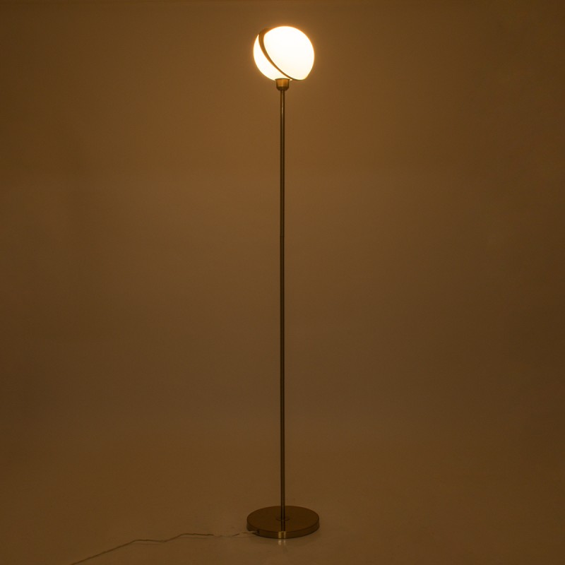 GloboStar® HUDSON 00500 Μοντέρνο Επιδαπέδιο Φωτιστικό Μονόφωτο 1 x E27 IP20 Χρυσό Αλουμίνιο με Λευκό Πλαστικό - Μ20 x Π20 x Υ177cm