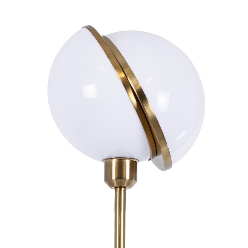 GloboStar® HUDSON 00500 Μοντέρνο Επιδαπέδιο Φωτιστικό Μονόφωτο 1 x E27 IP20 Χρυσό Αλουμίνιο με Λευκό Πλαστικό - Μ20 x Π20 x Υ177cm