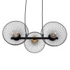 GloboStar® VERONA 00586 Μοντέρνο Κρεμαστό Φωτιστικό Ράγα Τρίφωτο 3 x E27 IP20 Μαύρο & Χρυσό Μέταλλο - Μ50 x Π28 x Υ20cm