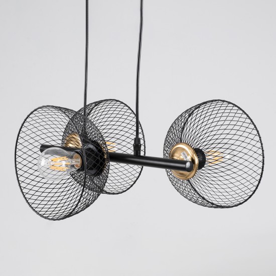 GloboStar® VERONA 00586 Μοντέρνο Κρεμαστό Φωτιστικό Ράγα Τρίφωτο 3 x E27 IP20 Μαύρο & Χρυσό Μέταλλο - Μ50 x Π28 x Υ20cm GloboStar® VERONA 00586 Μοντέρνο Κρεμαστό Φωτιστικό Ράγα Τρίφωτο 3 x E27 IP20 Μαύρο & Χρυσό Μέταλλο - Μ50 x Π28 x Υ20cm