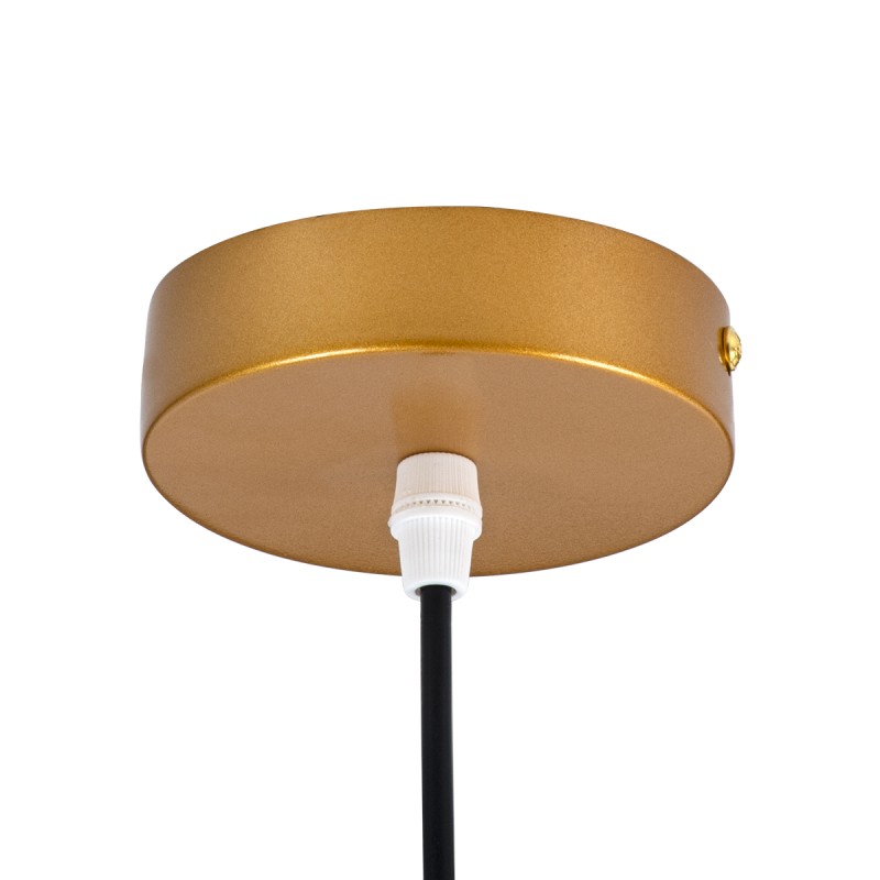 GloboStar® HAMBURG 00590 Μοντέρνο Κρεμαστό Φωτιστικό Μπάλα Μονόφωτο 1 x G9 Χρυσό Μέταλλο με Λευκό Γυαλί - Μ20 x Π15 x Υ40cm