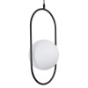 GloboStar® HAMBURG 00591 Μοντέρνο Κρεμαστό Φωτιστικό Μπάλα Μονόφωτο 1 x E14 IP20 Μαύρο Μέταλλο με Λευκό Γυαλί - Μ25 x Π20 x Υ50cm