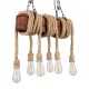 GloboStar® VIKING 00606 Vintage Κρεμαστό Φωτιστικό Ανάρτηση Πολύφωτο 6 x E27 IP20 Μαύρο Μέταλλο, Καφε Ξύλο με Μπεζ Σχοινί - Μ53 x Π11 x Υ96cm έως Y220cm max GloboStar® VIKING 00606 Vintage Κρεμαστό Φωτιστικό Ανάρτηση Πολύφωτο 6 x E27 IP20 Μαύρο Μέταλλο, Καφε Ξύλο με Μπεζ Σχοινί - Μ53 x Π11 x Υ96cm έως Y220cm max