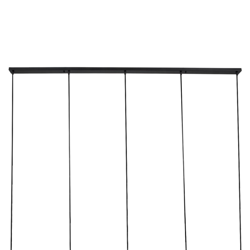 GloboStar® TRIANGLE 00608 Μοντέρνο Κρεμαστό Φωτιστικό Ράγα Πολύφωτο 5 x E27 IP20 Μαύρο Μέταλλο - Μ170 x Π22 x Y130cm