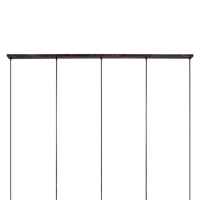 GloboStar® TRIANGLE 00609 Μοντέρνο Κρεμαστό Φωτιστικό Ράγα Πολύφωτο 5 x E27 IP20 Χάλκινο Μέταλλο - Μ170 x Π22 x Y130cm