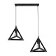 GloboStar® TRIANGLE 00611 Μοντέρνο Κρεμαστό Φωτιστικό Ράγα Δίφωτο 2 x E27 IP20 Μαύρο Μέταλλο - Μ60 x Π22 x Y130cm GloboStar® TRIANGLE 00611 Μοντέρνο Κρεμαστό Φωτιστικό Ράγα Δίφωτο 2 x E27 IP20 Μαύρο Μέταλλο - Μ60 x Π22 x Y130cm