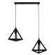GloboStar® TRIANGLE 00611 Μοντέρνο Κρεμαστό Φωτιστικό Ράγα Δίφωτο 2 x E27 IP20 Μαύρο Μέταλλο - Μ60 x Π22 x Y130cm GloboStar® TRIANGLE 00611 Μοντέρνο Κρεμαστό Φωτιστικό Ράγα Δίφωτο 2 x E27 IP20 Μαύρο Μέταλλο - Μ60 x Π22 x Y130cm