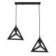 GloboStar® TRIANGLE 00611 Μοντέρνο Κρεμαστό Φωτιστικό Ράγα Δίφωτο 2 x E27 IP20 Μαύρο Μέταλλο - Μ60 x Π22 x Y130cm GloboStar® TRIANGLE 00611 Μοντέρνο Κρεμαστό Φωτιστικό Ράγα Δίφωτο 2 x E27 IP20 Μαύρο Μέταλλο - Μ60 x Π22 x Y130cm