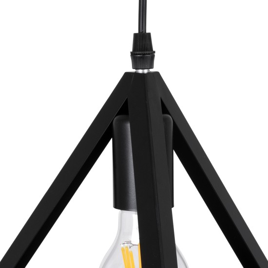 GloboStar® TRIANGLE 00611 Μοντέρνο Κρεμαστό Φωτιστικό Ράγα Δίφωτο 2 x E27 IP20 Μαύρο Μέταλλο - Μ60 x Π22 x Y130cm GloboStar® TRIANGLE 00611 Μοντέρνο Κρεμαστό Φωτιστικό Ράγα Δίφωτο 2 x E27 IP20 Μαύρο Μέταλλο - Μ60 x Π22 x Y130cm