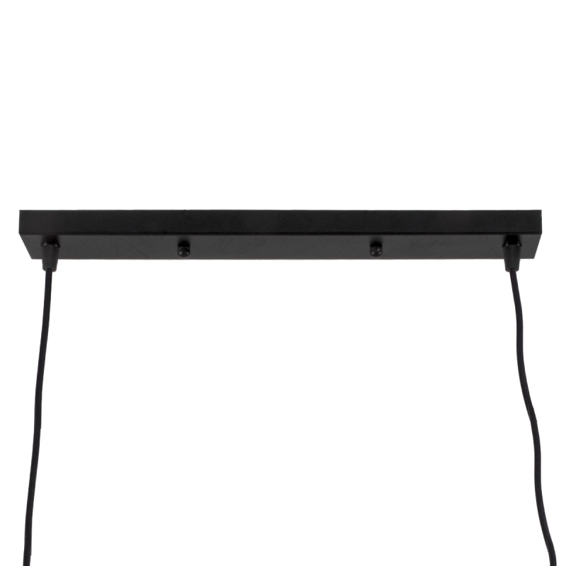 GloboStar® TRIANGLE 00611 Μοντέρνο Κρεμαστό Φωτιστικό Ράγα Δίφωτο 2 x E27 IP20 Μαύρο Μέταλλο - Μ60 x Π22 x Y130cm