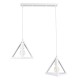 GloboStar® TRIANGLE 00612 Μοντέρνο Κρεμαστό Φωτιστικό Ράγα Δίφωτο 2 x E27 IP20 Λευκό Μέταλλο - Μ60 x Π22 x Y130cm GloboStar® TRIANGLE 00612 Μοντέρνο Κρεμαστό Φωτιστικό Ράγα Δίφωτο 2 x E27 IP20 Λευκό Μέταλλο - Μ60 x Π22 x Y130cm