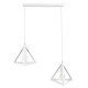 GloboStar® TRIANGLE 00612 Μοντέρνο Κρεμαστό Φωτιστικό Ράγα Δίφωτο 2 x E27 IP20 Λευκό Μέταλλο - Μ60 x Π22 x Y130cm GloboStar® TRIANGLE 00612 Μοντέρνο Κρεμαστό Φωτιστικό Ράγα Δίφωτο 2 x E27 IP20 Λευκό Μέταλλο - Μ60 x Π22 x Y130cm