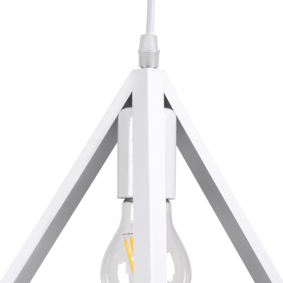 GloboStar® TRIANGLE 00612 Μοντέρνο Κρεμαστό Φωτιστικό Ράγα Δίφωτο 2 x E27 IP20 Λευκό Μέταλλο - Μ60 x Π22 x Y130cm GloboStar® TRIANGLE 00612 Μοντέρνο Κρεμαστό Φωτιστικό Ράγα Δίφωτο 2 x E27 IP20 Λευκό Μέταλλο - Μ60 x Π22 x Y130cm