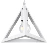 GloboStar® TRIANGLE 00612 Μοντέρνο Κρεμαστό Φωτιστικό Ράγα Δίφωτο 2 x E27 IP20 Λευκό Μέταλλο - Μ60 x Π22 x Y130cm